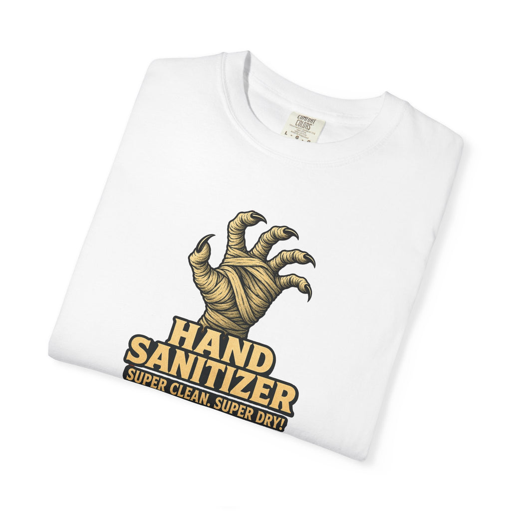 Nurse Halloween Shirt, Hand Sanitizer Mummy Tee, Funny Spooky Season Gift for Nurses & CNAs, Comfort Colors Super Clean Super Dry Humor