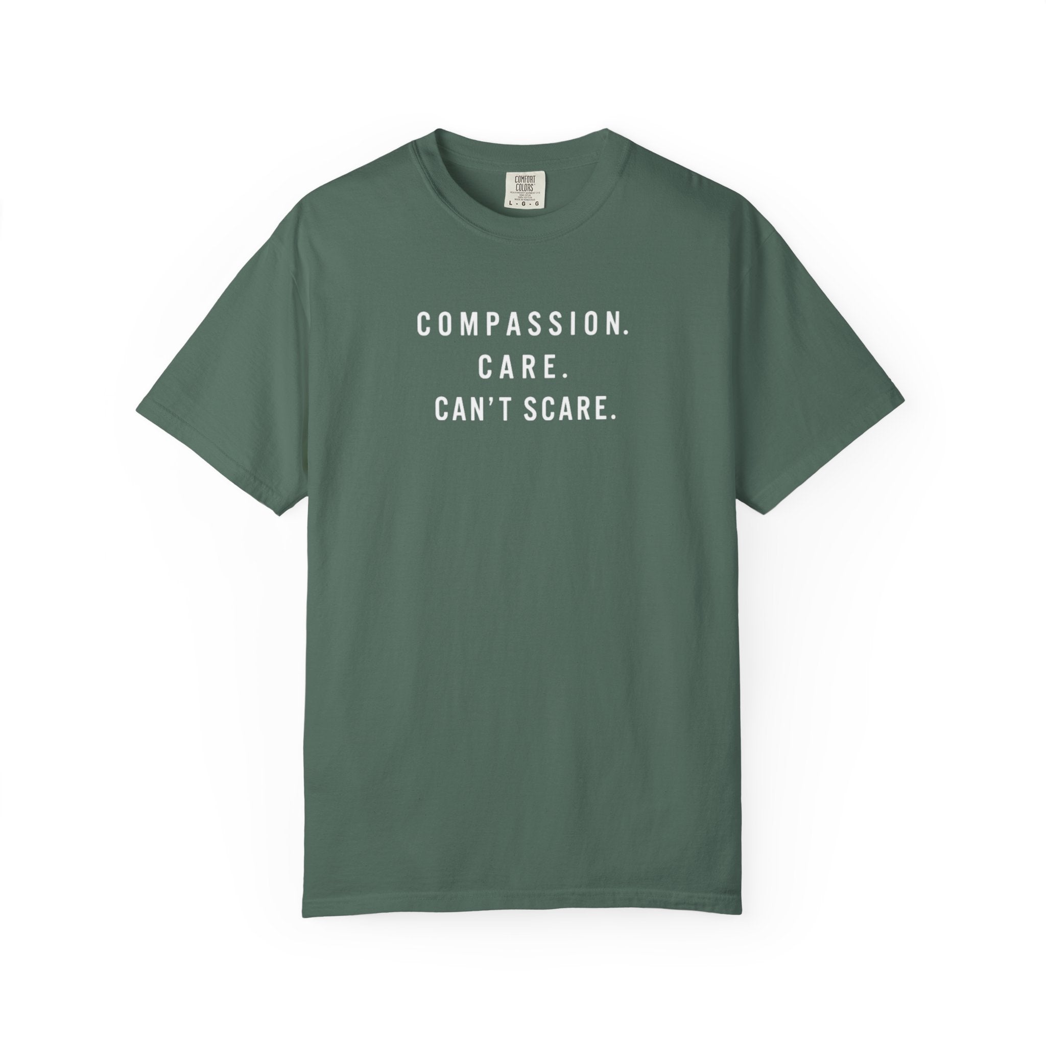 Nurse Halloween Shirt, Compassion Care Can't Scare Tee, Funny Boo Back Print Gift for Nurses & CNAs, Comfort Colors Spooky Season