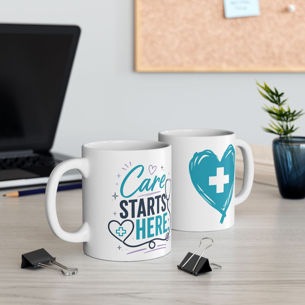 Nursing Student Mug — Care Starts Here, Nursing Student Gift for Future Nurses, Nursing School Gift