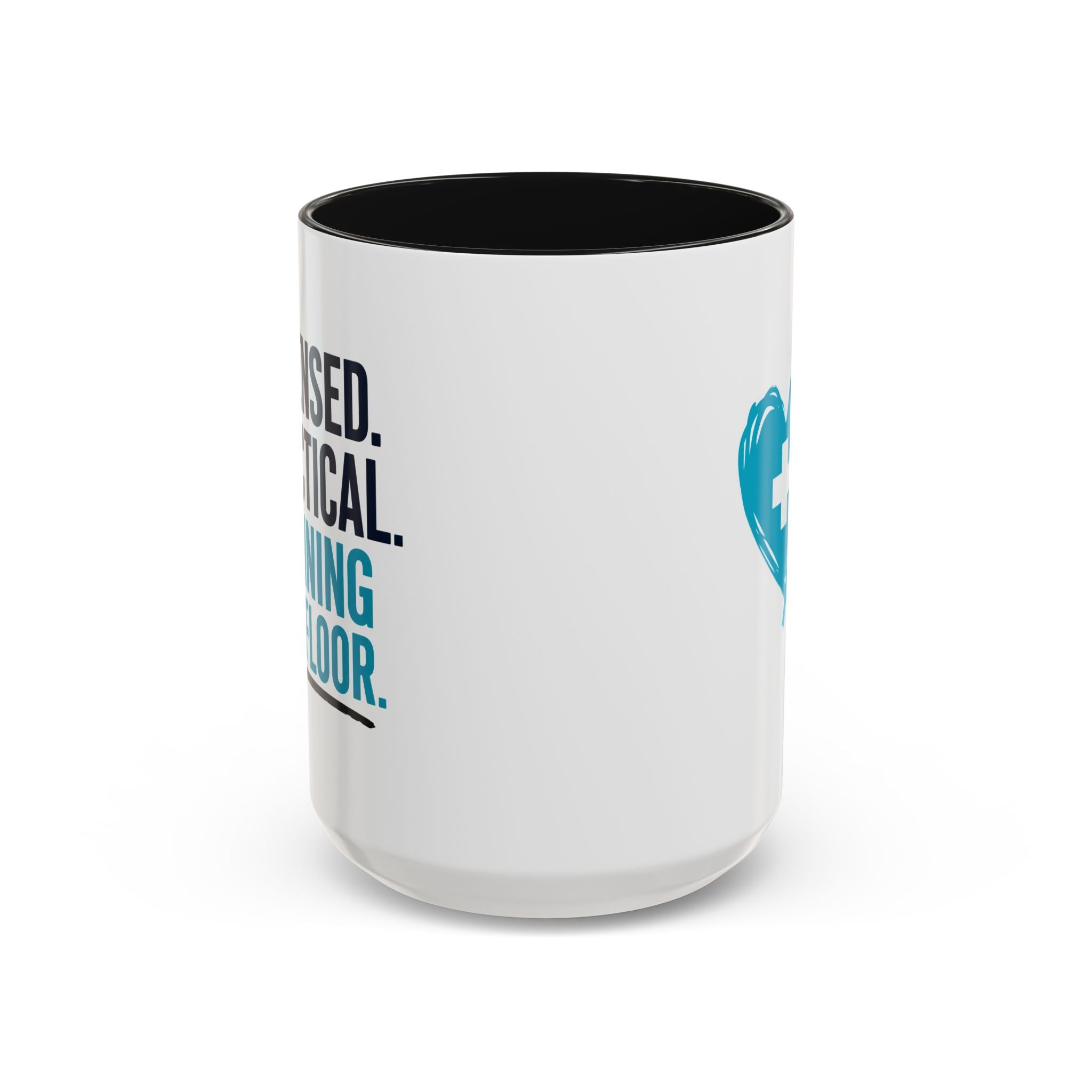 LPN Mug — "Licensed. Practical. Running the Floor." Two-Tone Accent Coffee Cup for LPNs (11oz & 15oz)
