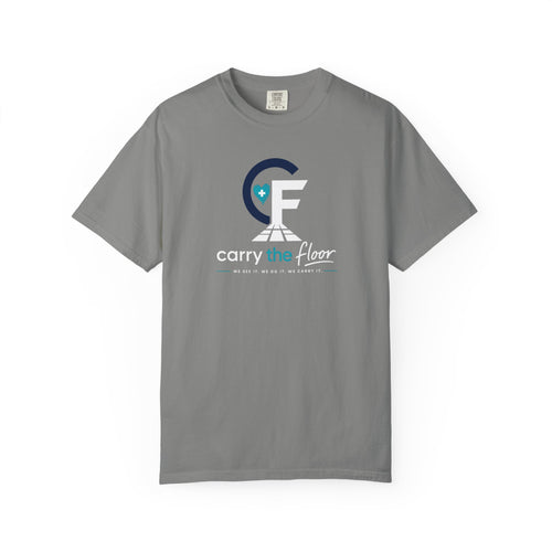 Carry the Floor T-Shirt — Full Logo Heavyweight Garment-Dyed Tee for Nurses & CNAs | Brand Apparel