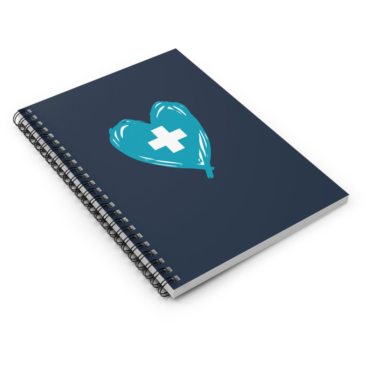 Nurse Notebook — "Teal Heart Logo" Spiral Journal for Nurses & CNAs