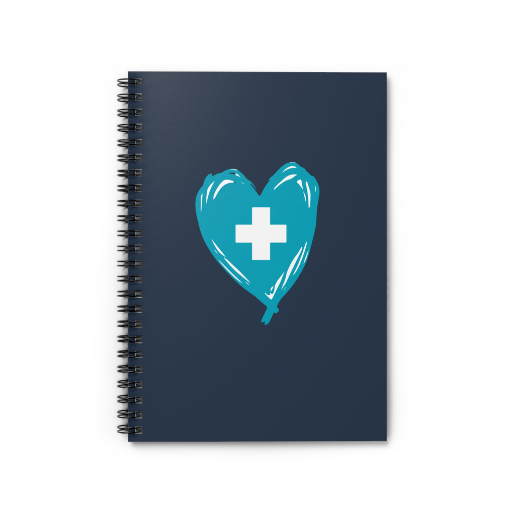 Nurse Notebook — "Teal Heart Logo" Spiral Journal for Nurses & CNAs