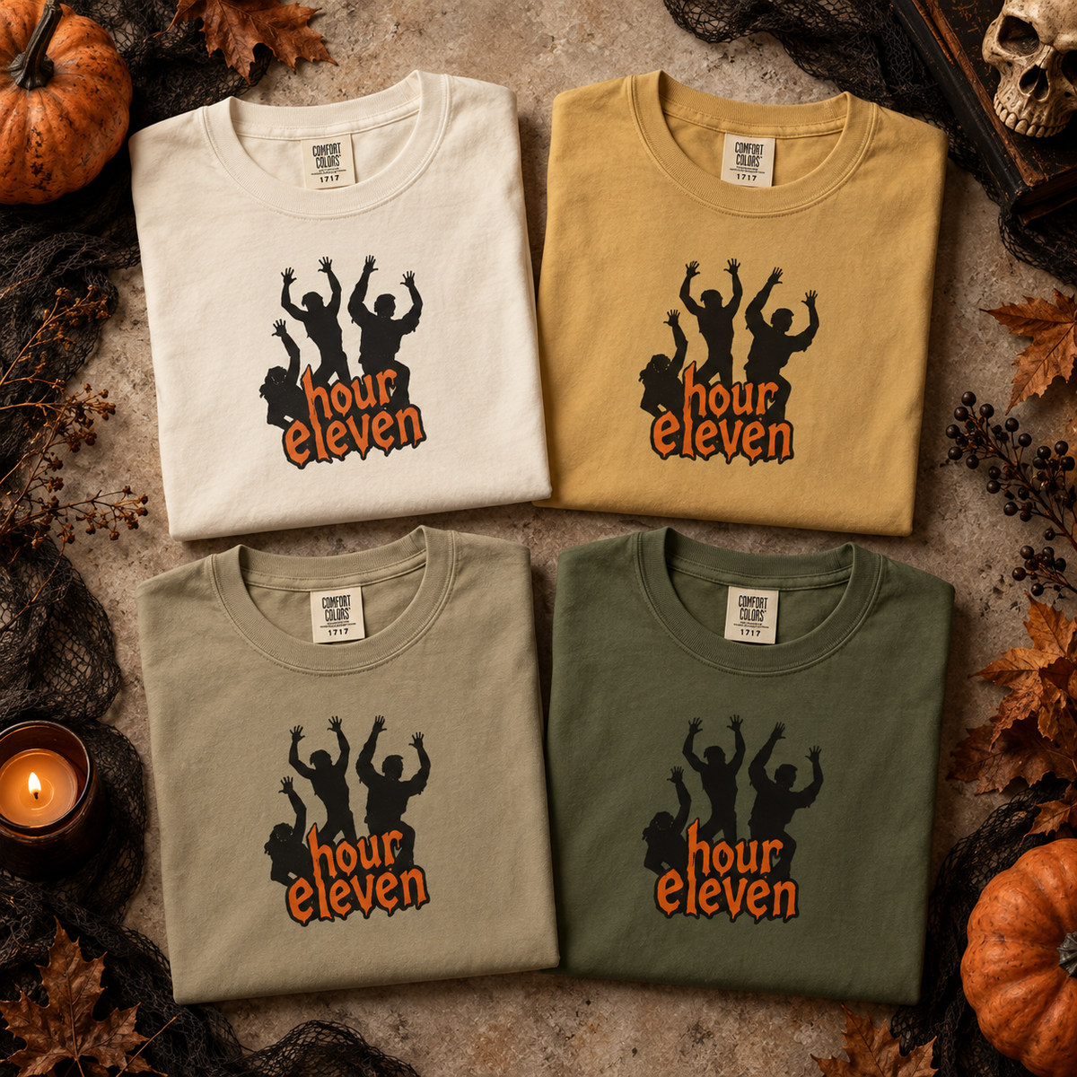 Nurse Halloween Shirt, Hour Eleven Zombie Tee, Funny 12 Hour Shift Gift for Nurses & CNAs, Comfort Colors Night Shift Dark Humor