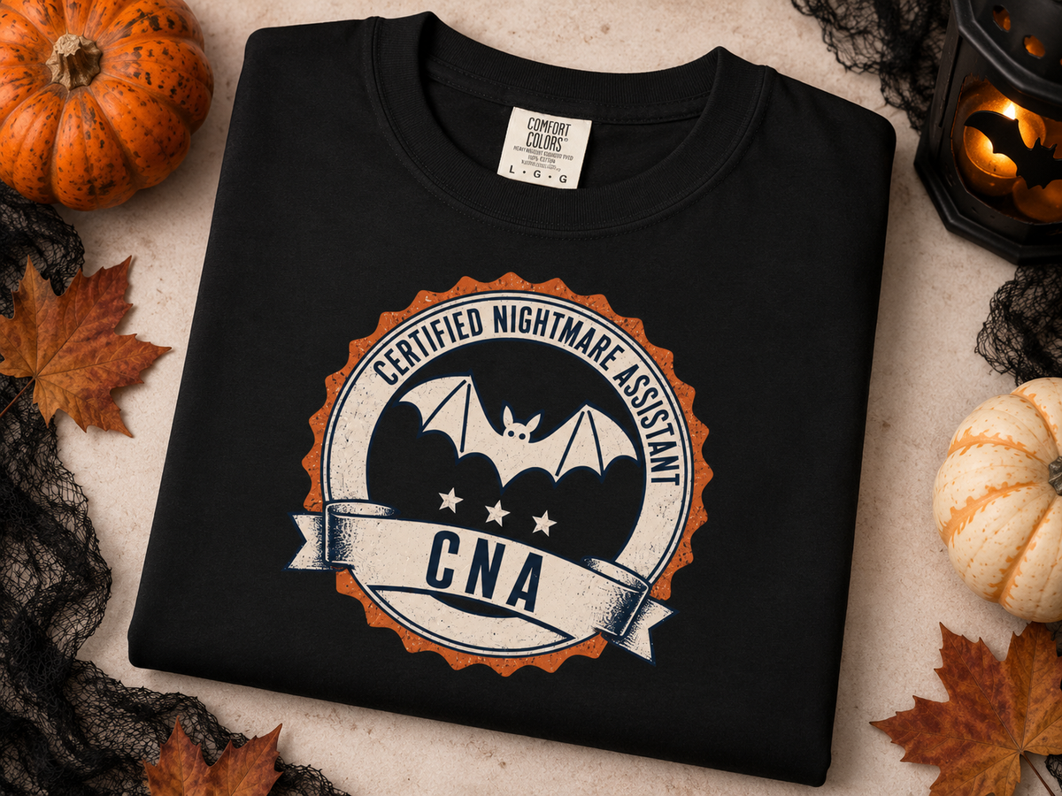 CNA Halloween Shirt, Certified Nightmare Assistant Tee, Funny Nursing Assistant Gift for Nurses & CNAs, Comfort Colors Spooky Season