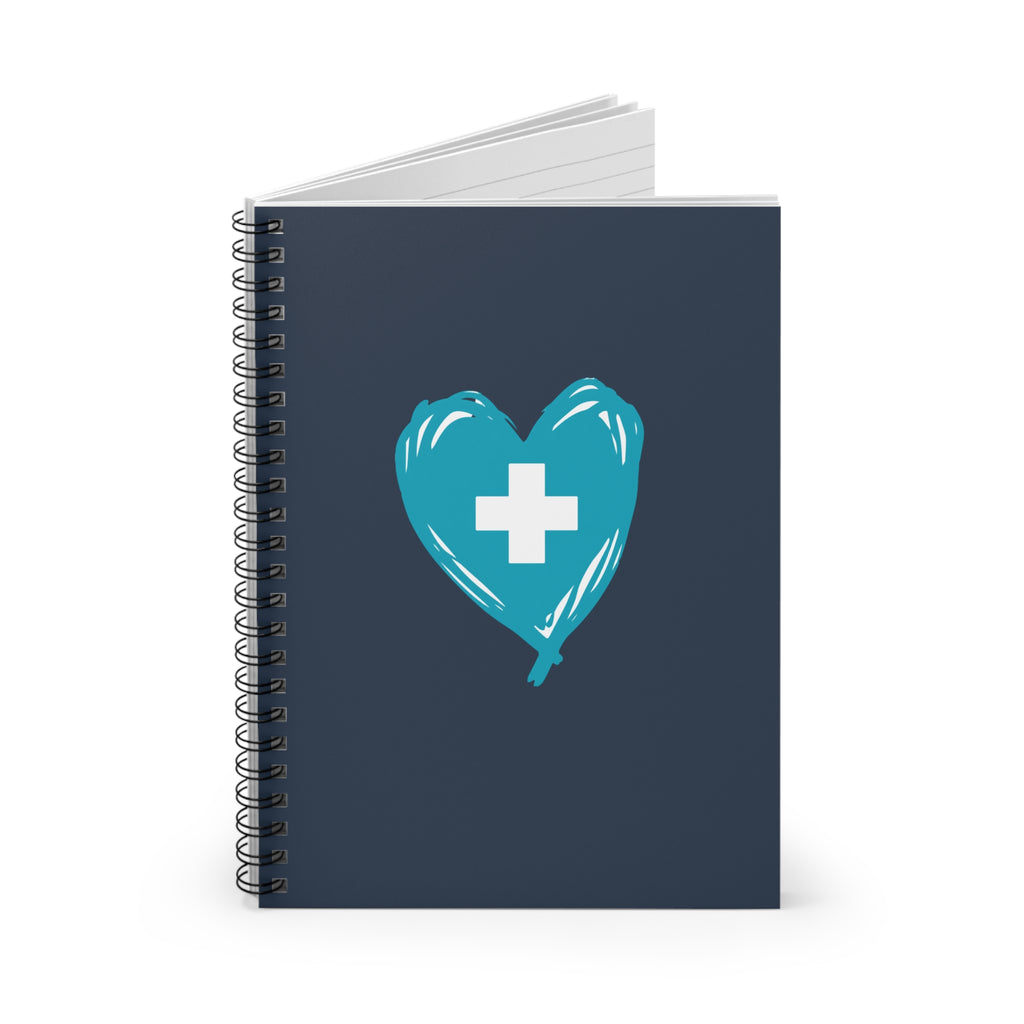 Nurse Notebook — "Teal Heart Logo" Spiral Journal for Nurses & CNAs