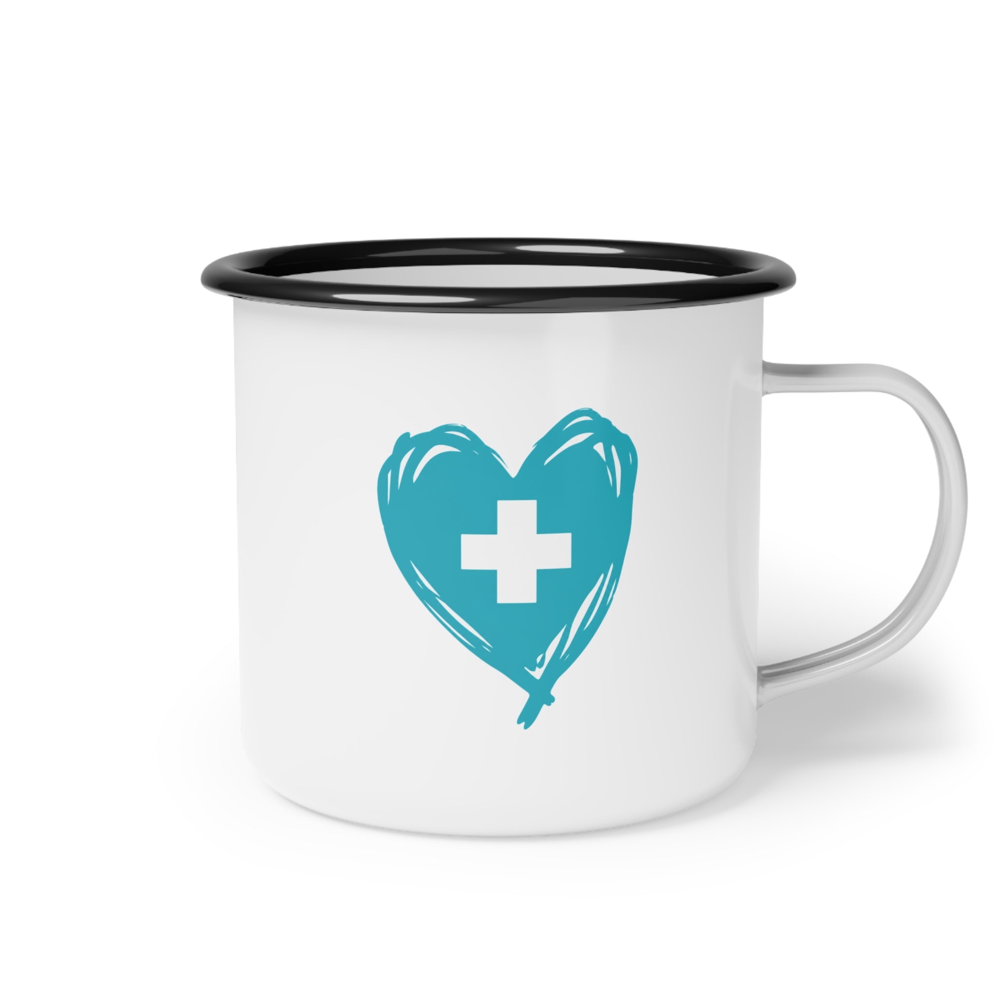Nurse Enamel Camp Cup — "First I Drink the Coffee, Then I Do the Things" Retro Coffee Mug (12oz)