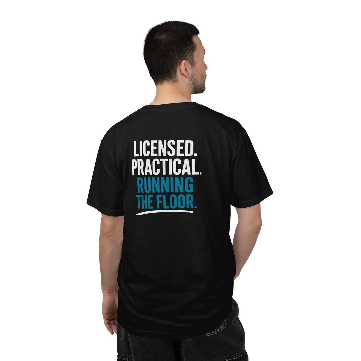 LPN T-Shirt — "Licensed. Practical. Running the Floor." Funny Unisex Heavyweight Garment-Dyed Tee for Licensed Practical Nurses
