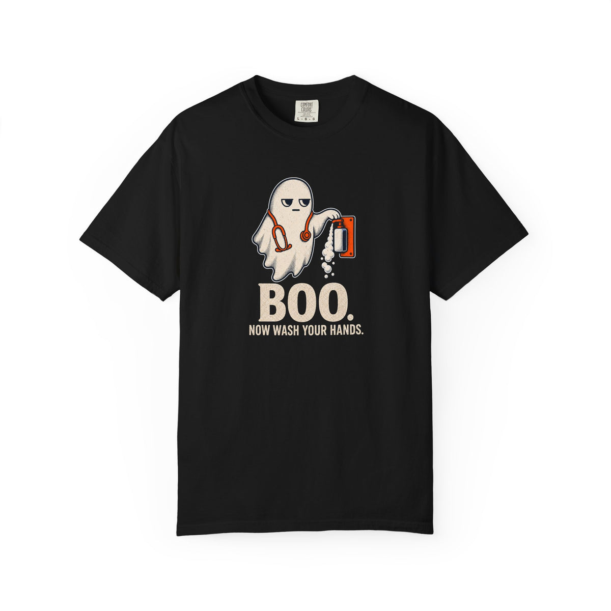 Nurse Halloween Shirt, Boo Now Wash Your Hands Tee, Funny Ghost Gift for Nurses & CNAs, Comfort Colors Infection Control Humor