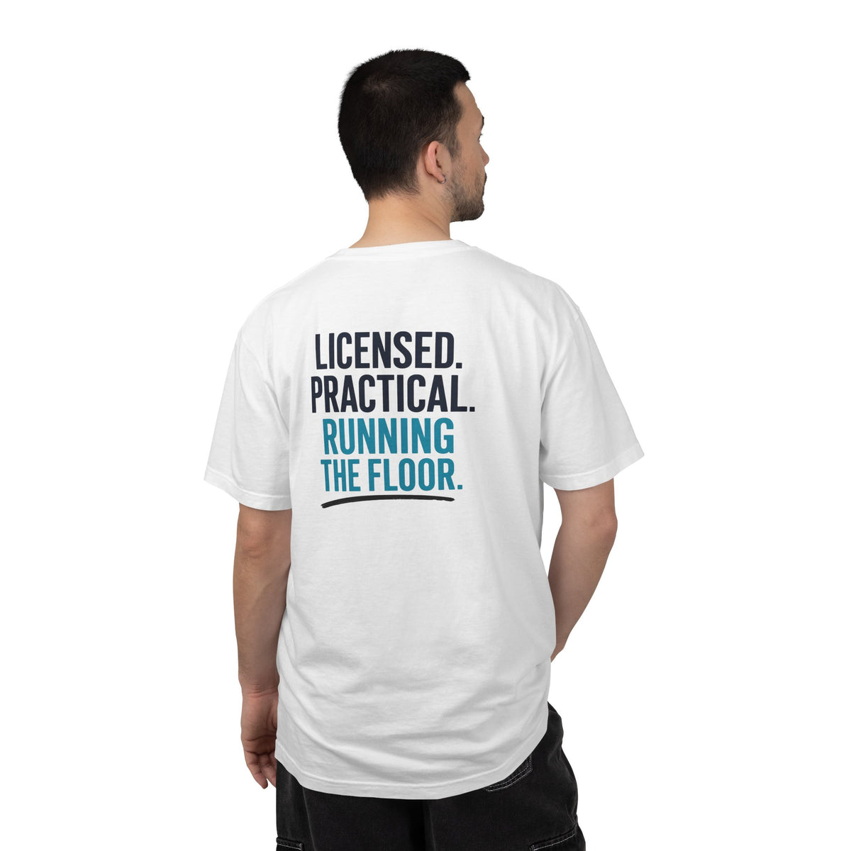 LPN T-Shirt — "Licensed. Practical. Running the Floor." Funny Unisex Heavyweight Garment-Dyed Tee for Licensed Practical Nurses