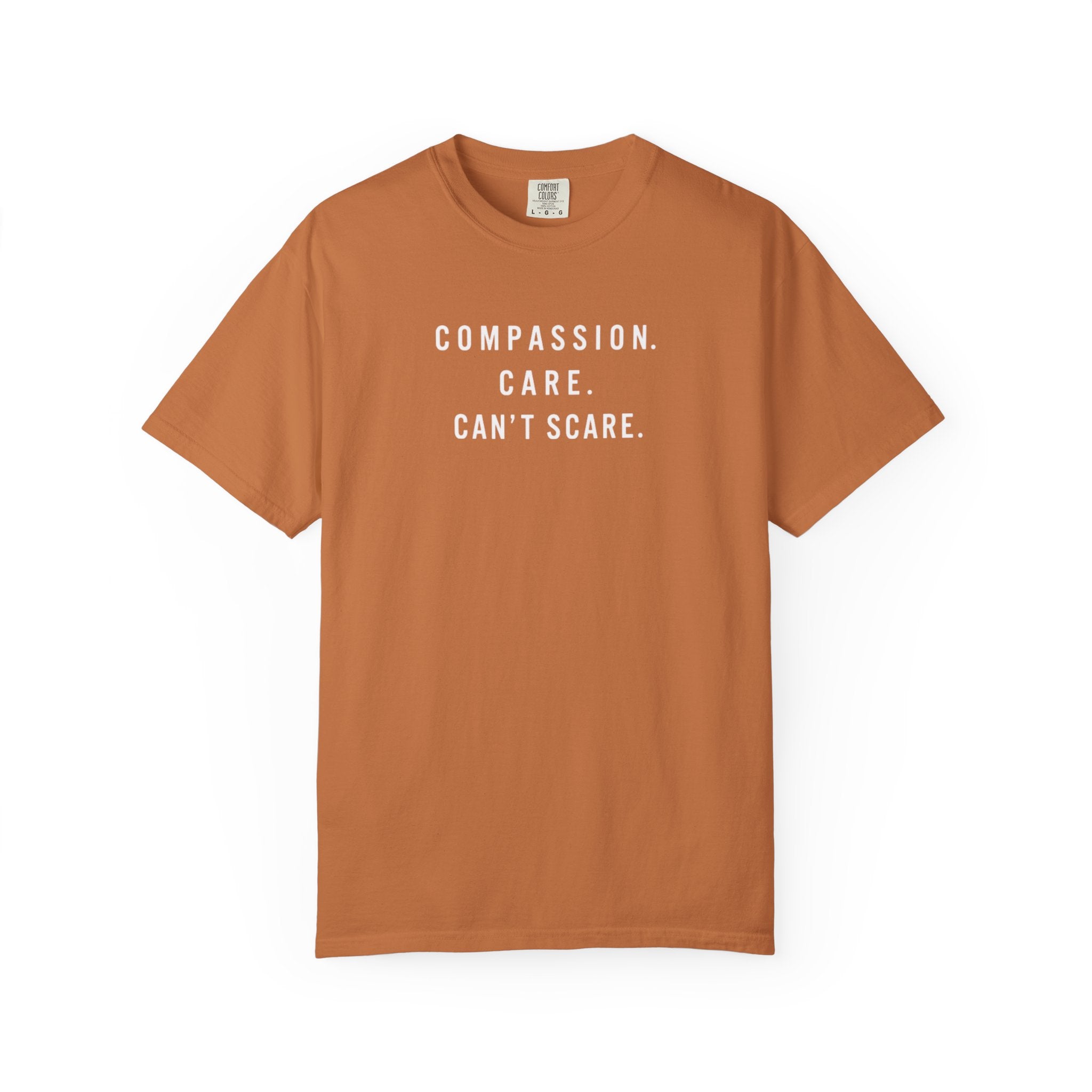 Nurse Halloween Shirt, Compassion Care Can't Scare Tee, Funny Boo Back Print Gift for Nurses & CNAs, Comfort Colors Spooky Season