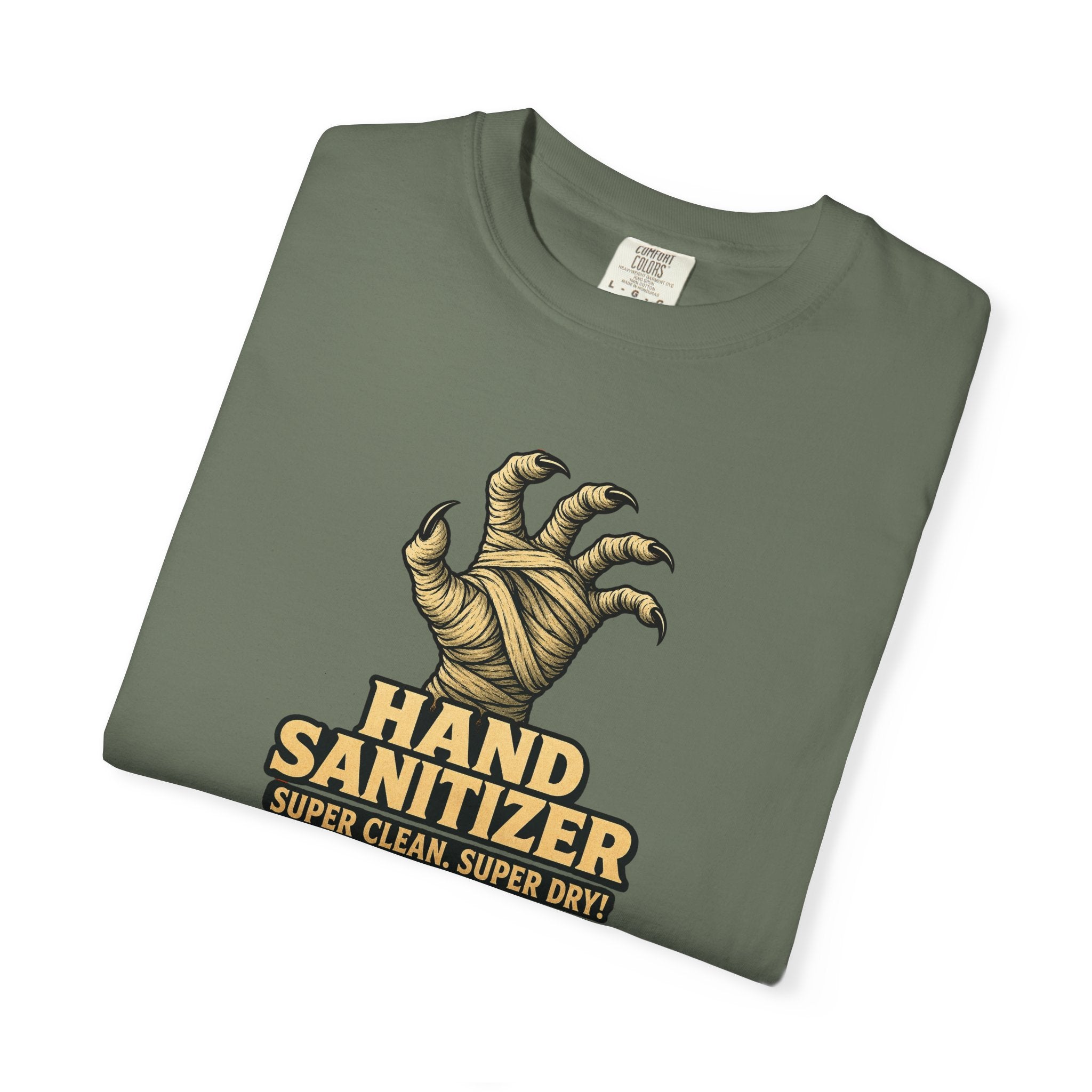 Nurse Halloween Shirt, Hand Sanitizer Mummy Tee, Funny Spooky Season Gift for Nurses & CNAs, Comfort Colors Super Clean Super Dry Humor