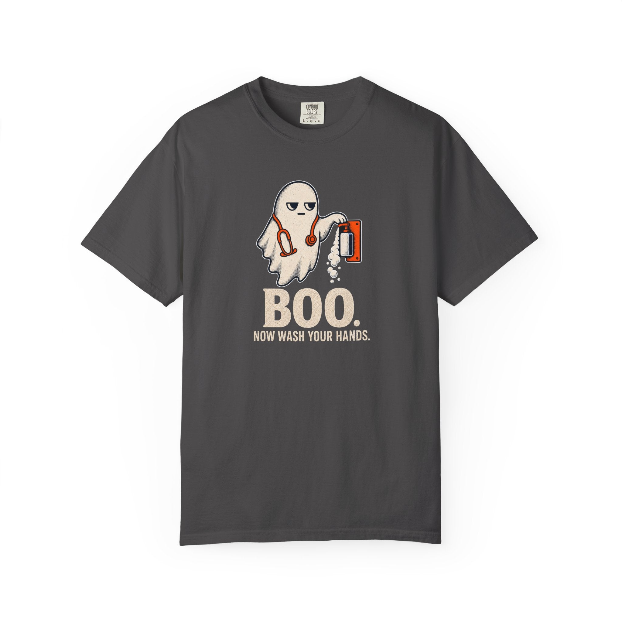 Nurse Halloween Shirt, Boo Now Wash Your Hands Tee, Funny Ghost Gift for Nurses & CNAs, Comfort Colors Infection Control Humor