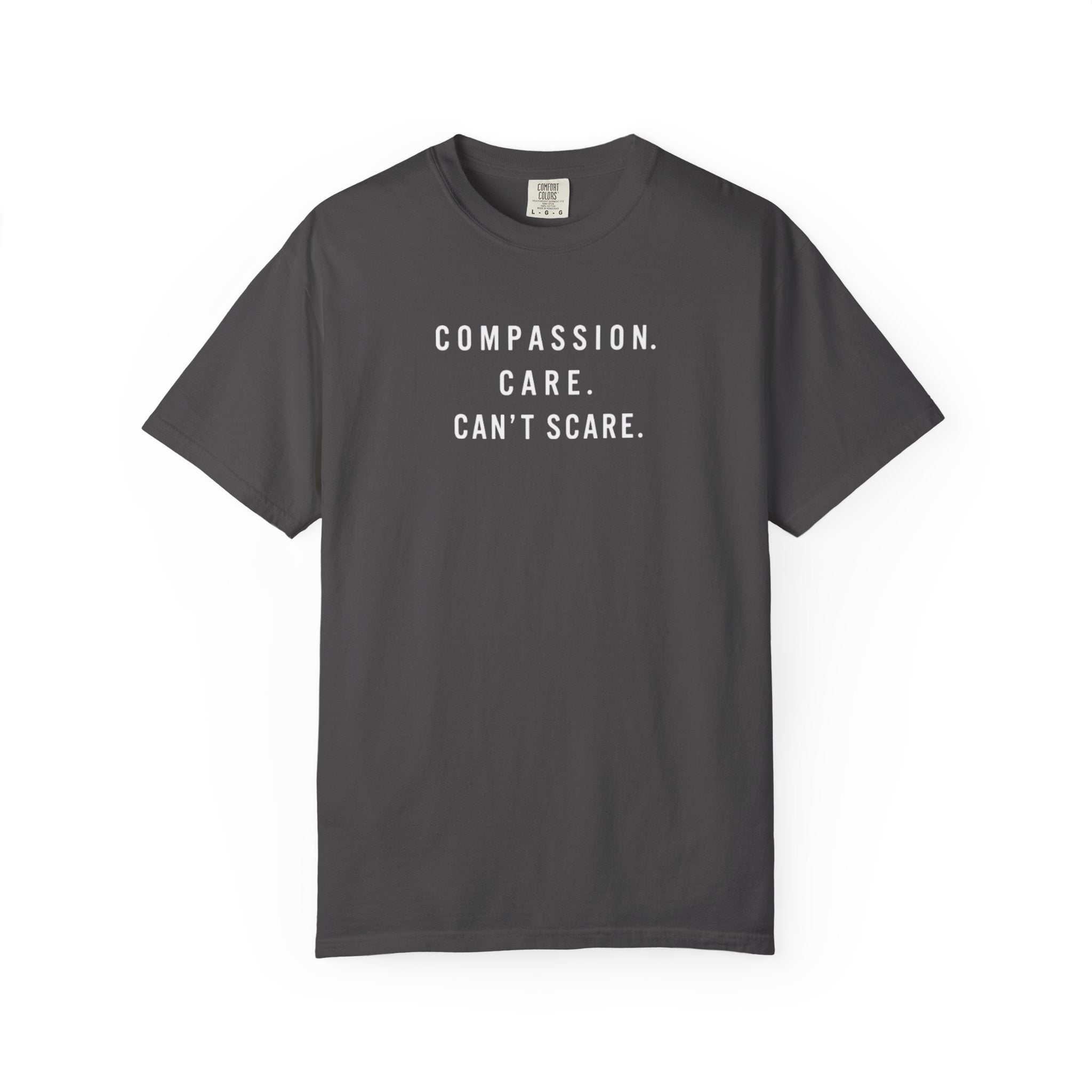 Nurse Halloween Shirt, Compassion Care Can't Scare Tee, Funny Boo Back Print Gift for Nurses & CNAs, Comfort Colors Spooky Season